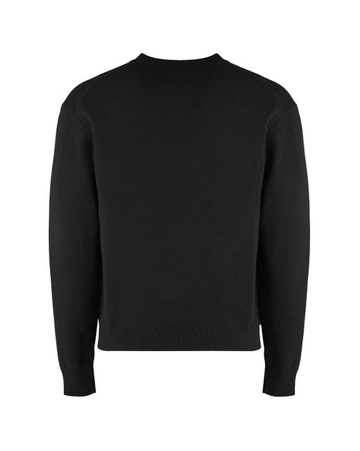 KENZO Black Crew-neck Wool Sweater for men