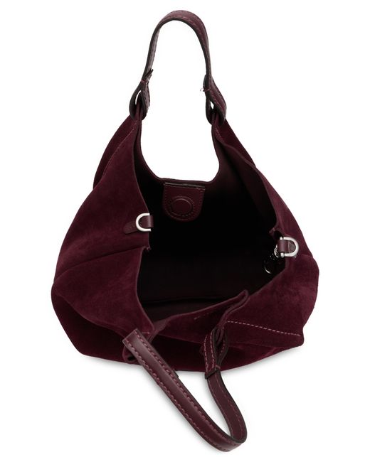 Gianni Chiarini Purple Suede Shoulder Bag