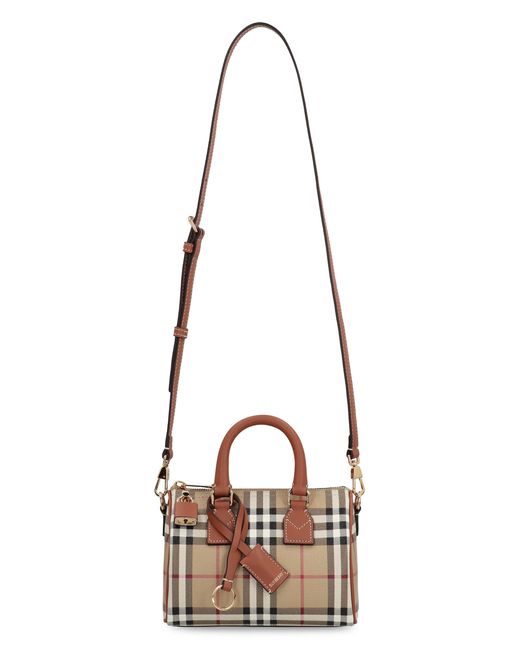 Burberry Brown Mini Bowling Bag Check