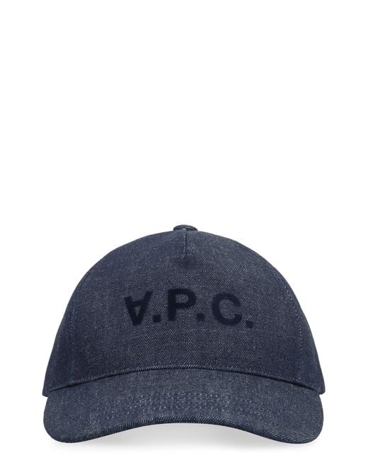 A.P.C. Blue Eden Logo Baseball Cap for men