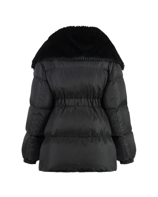 Moncler Black Faux Fur Collar Down Jacket