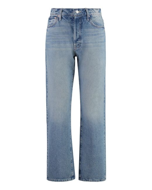 Mother Blue The Ditcher Hover Cropped Jeans