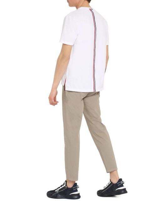 Thom Browne White Cotton Piqué T-Shirt for men