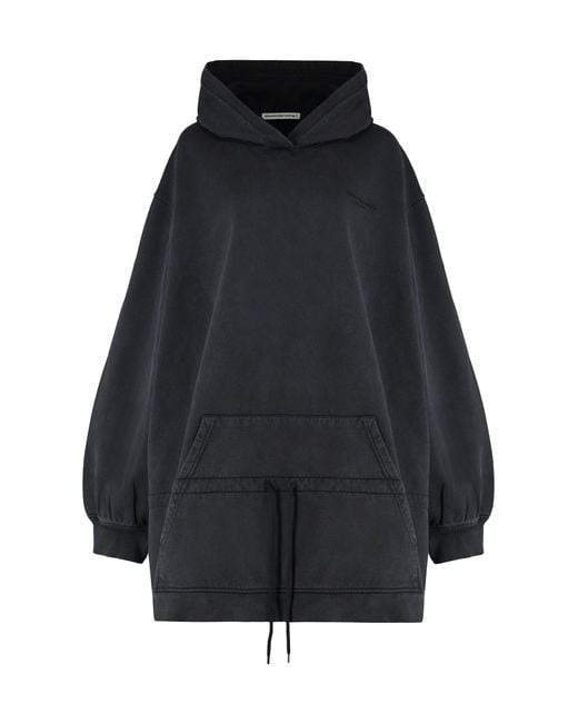 Alexander Wang Black Hooded Dress With A Low Waist