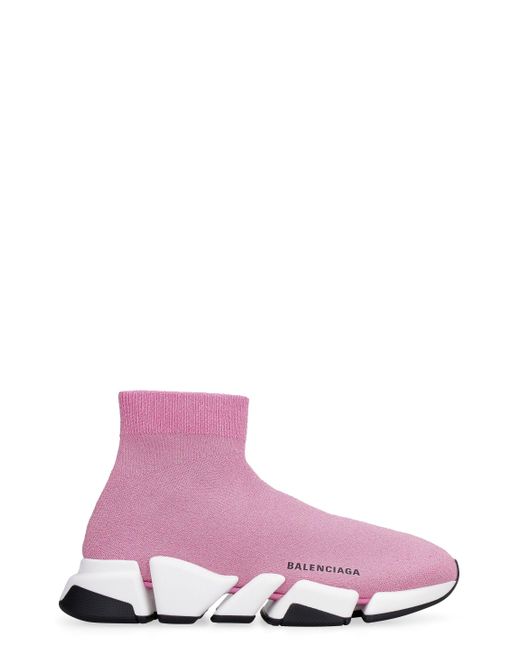 Balenciaga Speed 2.0 Knitted Sock-sneakers in Pink | Lyst