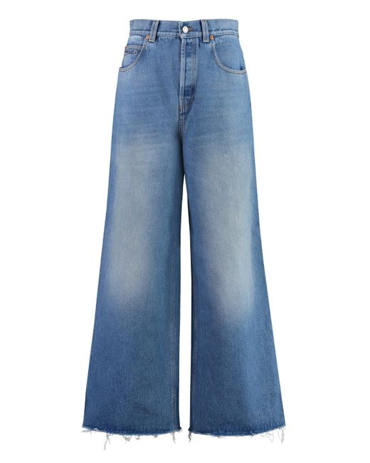 Jeans ampi a vita alta di Gucci in Blue