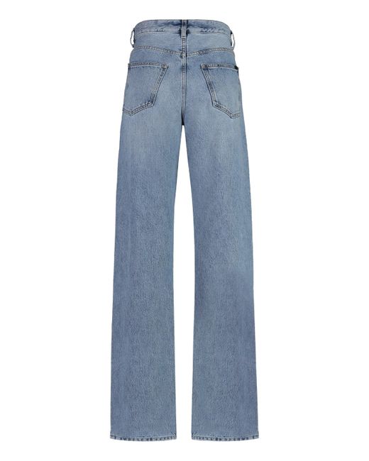 Jeans straight leg a 5 tasche di Saint Laurent in Blue