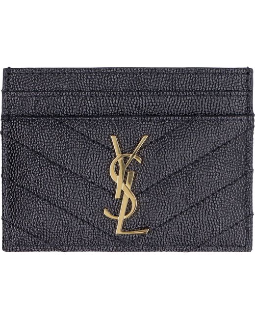 Saint Laurent Gray Mini Card Case For