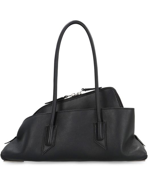 The Attico Black La Passeggiata Small Leather Handbag