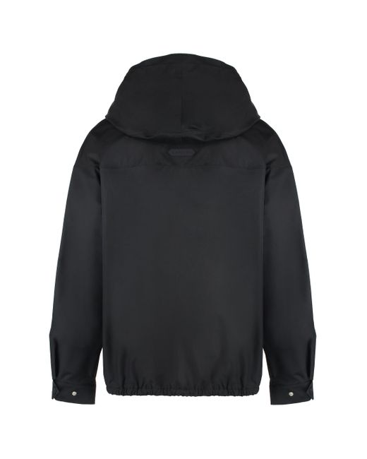 Lanvin Black Technical Fabric Hooded Jacket for men