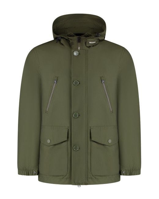 Parka Light Ramar con cappuccio di Woolrich in Green da Uomo
