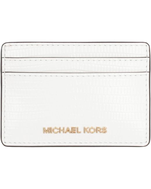 Portacarte Jet Set in pelle di MICHAEL Michael Kors in White