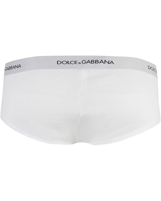 Slip tinta unita di Dolce & Gabbana in White da Uomo