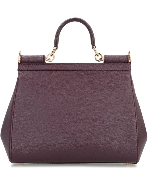 Dolce & Gabbana Purple Sicily Big Leather Handbag