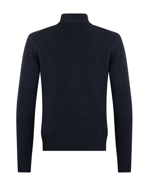 Slowear Blue Slowwear Cardigan With Ribbed Collar And Button Front for men