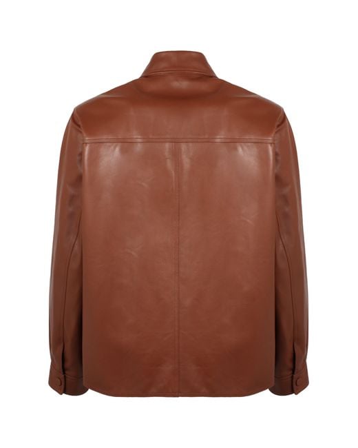 Slowear Brown Shirt Made Of Lamb Leather for men