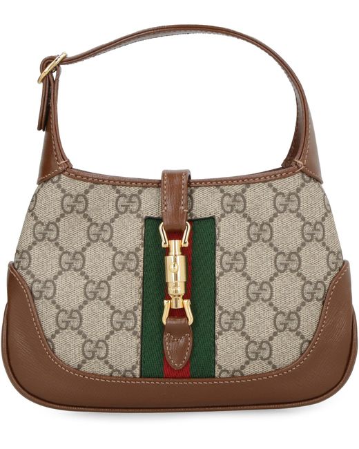 Gucci Natural Mini Hobo Handbag With Leather Trim