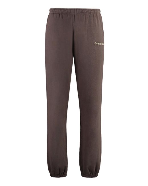 Sporty & Rich Brown Cotton Track-pants for men