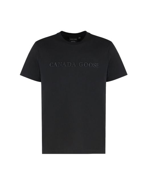 T-shirt girocollo Emersen con ricamo di Canada Goose in Black da Uomo