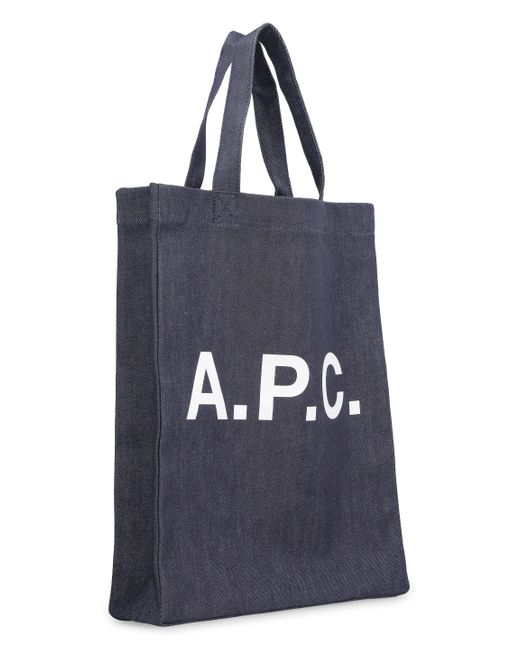 A.P.C. Blue Lou Logo Detail Tote Bag for men