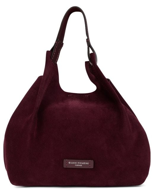 Gianni Chiarini Purple Suede Shoulder Bag