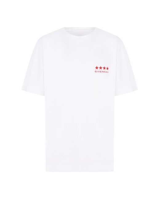 T-shirt in cotone con logo di Givenchy in White da Uomo