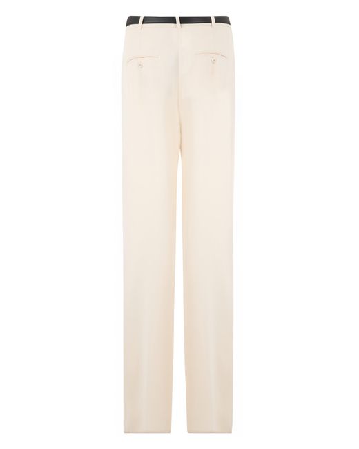 Max Mara White Long Pants With Belt