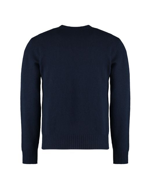 Valentino Garavani Blue Virgin Wool Crew-Neck Sweater for men
