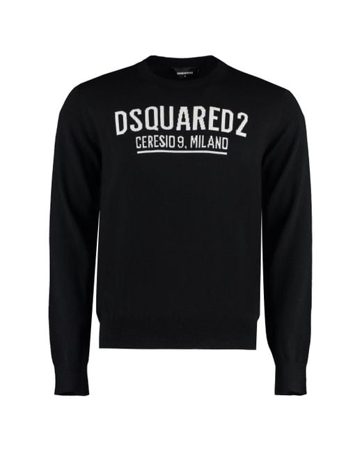 DSquared² Black Ceresio 9 Cool Cotton Sweater for men