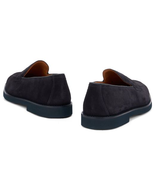 Doucal's Black Suede Loafers for men