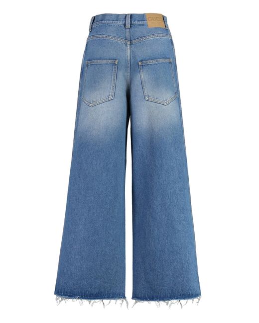 Gucci Blue High-waist Wide-leg Jeans