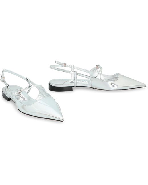 Jimmy Choo White Didi Leather Slingback Pumps