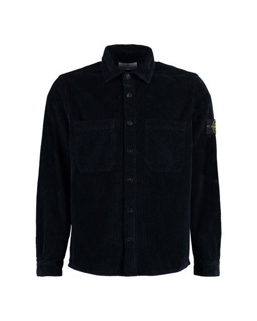 Stone island black store over shirt