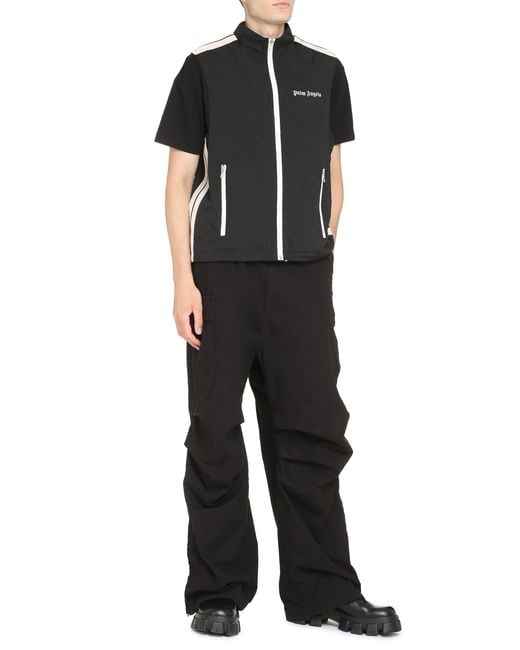 Palm Angels Black Technical Fabric Jacket for men
