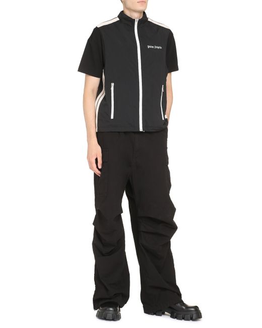 Palm Angels Black Technical Fabric Jacket for men