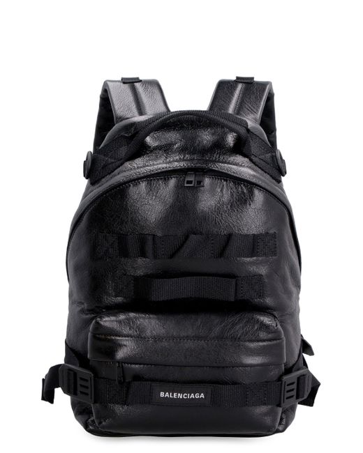 Balenciaga Leather Backpack in Black for Men - Save 19% | Lyst