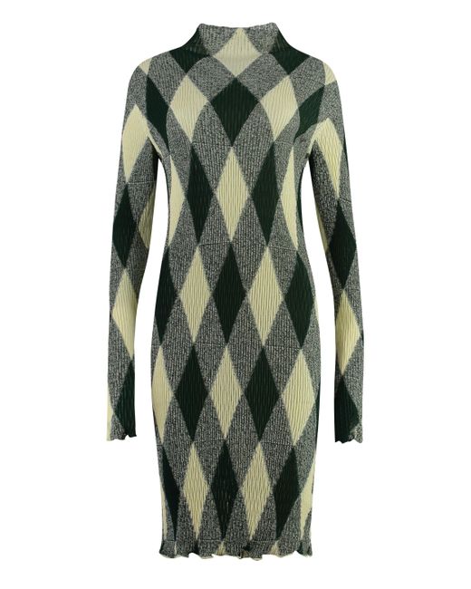 Burberry Green Cotton-Silk Blend Dress