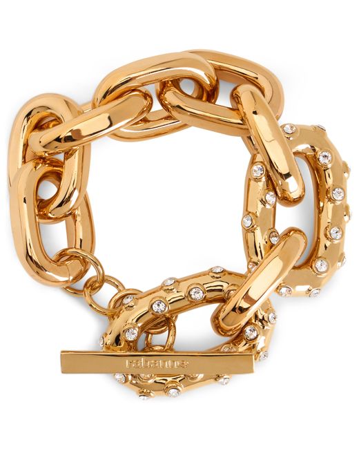 Rabanne Metallic Bracelet Xl Link With Rhinestones