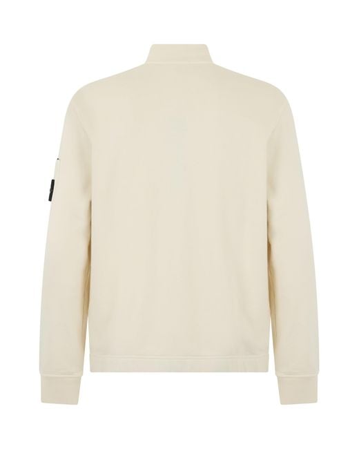 Stone Island Natural Zip Up Sweatshirt for men