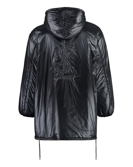Saint Laurent Black Cassandre Nylon Windbreaker-Jacket for men