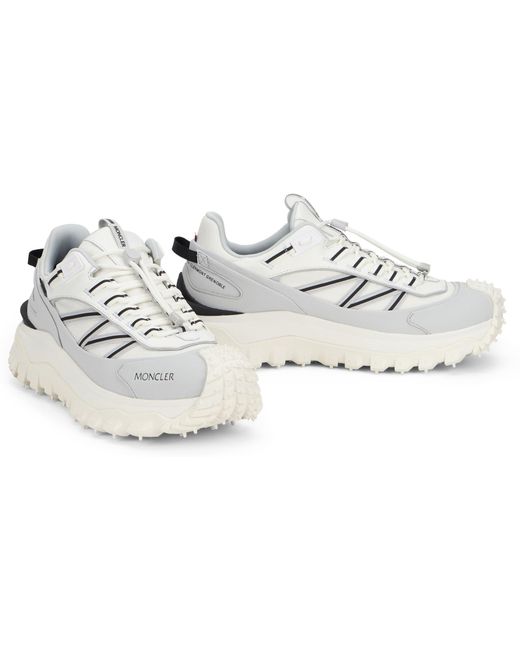 Moncler White Trailgrip Gtx Leather And Ripstop Sneakers for men