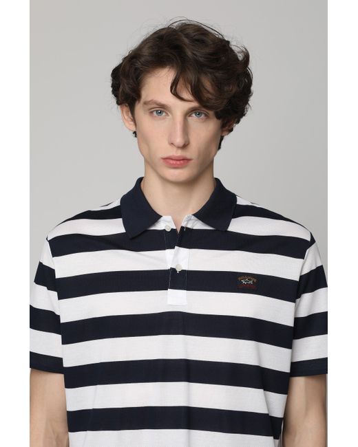 Paul & Shark Black Short Sleeve Cotton Polo Shirt for men