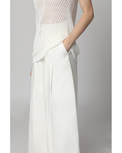 Pantaloni in cotone e lino di Nina Ricci in White