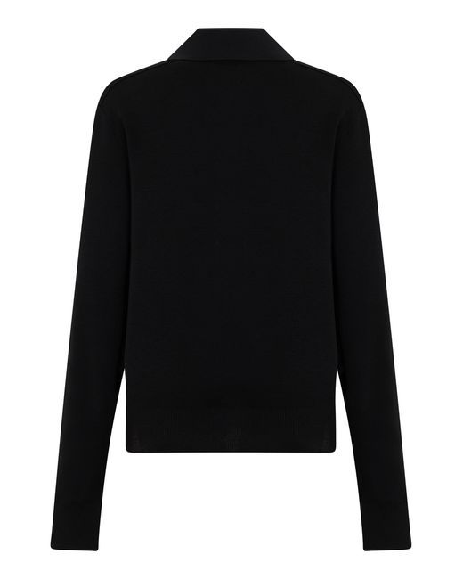 Burberry Black Long Sleeve Polo With Buttons for men