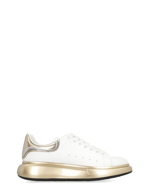 Alexander McQueen White Leather/Gold Sneakers Size 40 – Mine & Yours