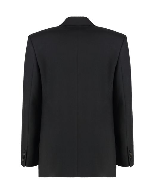 Saint Laurent Black Double-Breasted Wool Jacket for men