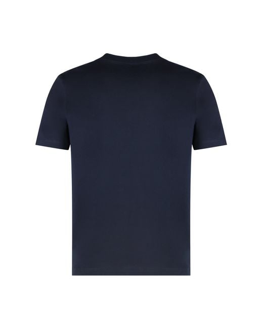 Paul & Shark Blue T-shirt In Cotton Jersey With Logo Print for men