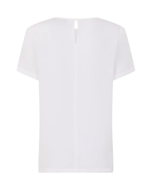 Max Mara White Silk Short-Sleeve Shirt With Pocket