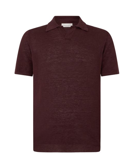 Roberto Collina Red Linen Polo for men