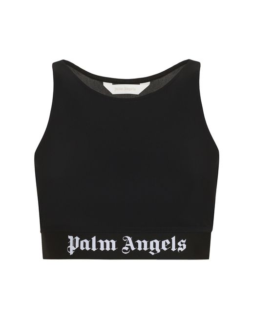 Palm Angels Black Technical Fabric Crop Top